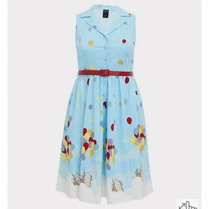 Torrid size 16 disney Up retro dress with red belt